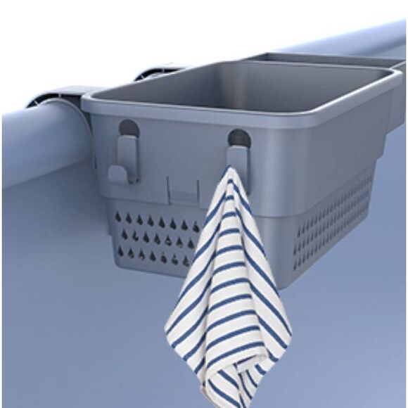 2 Poolside Storage Baskets with Cup Holders for Frame Pools Gray - Picture 3 of 9